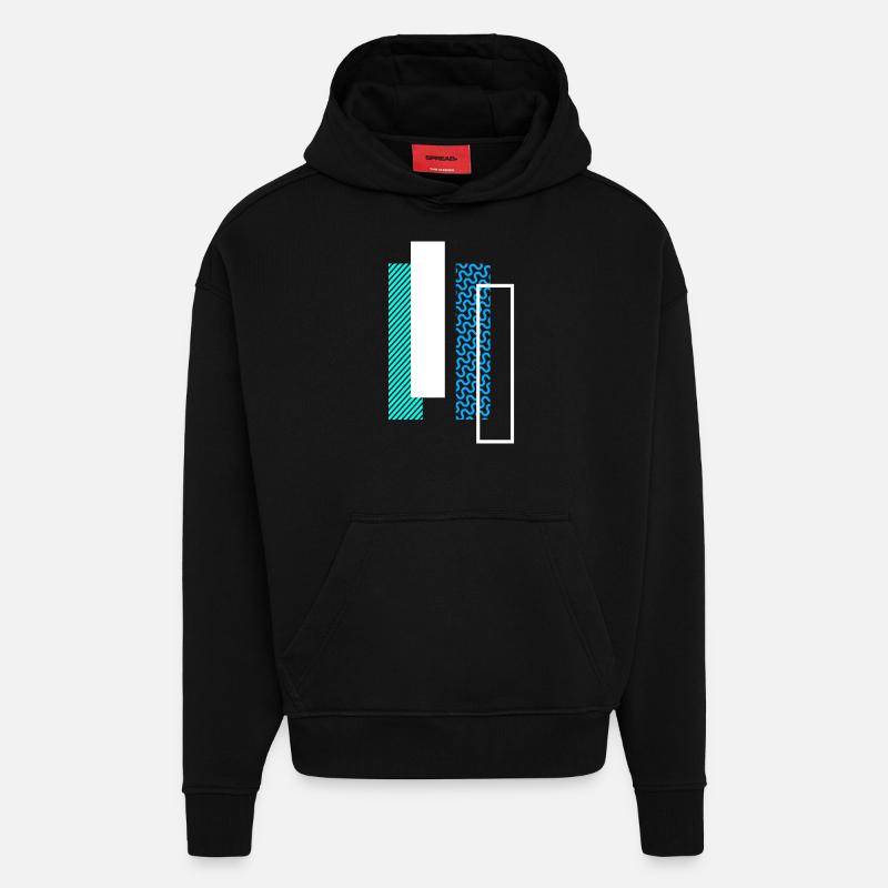 Lettre I i - Sweat à capuche bio épais oversize fabriqué en UE - SOLID BLACK