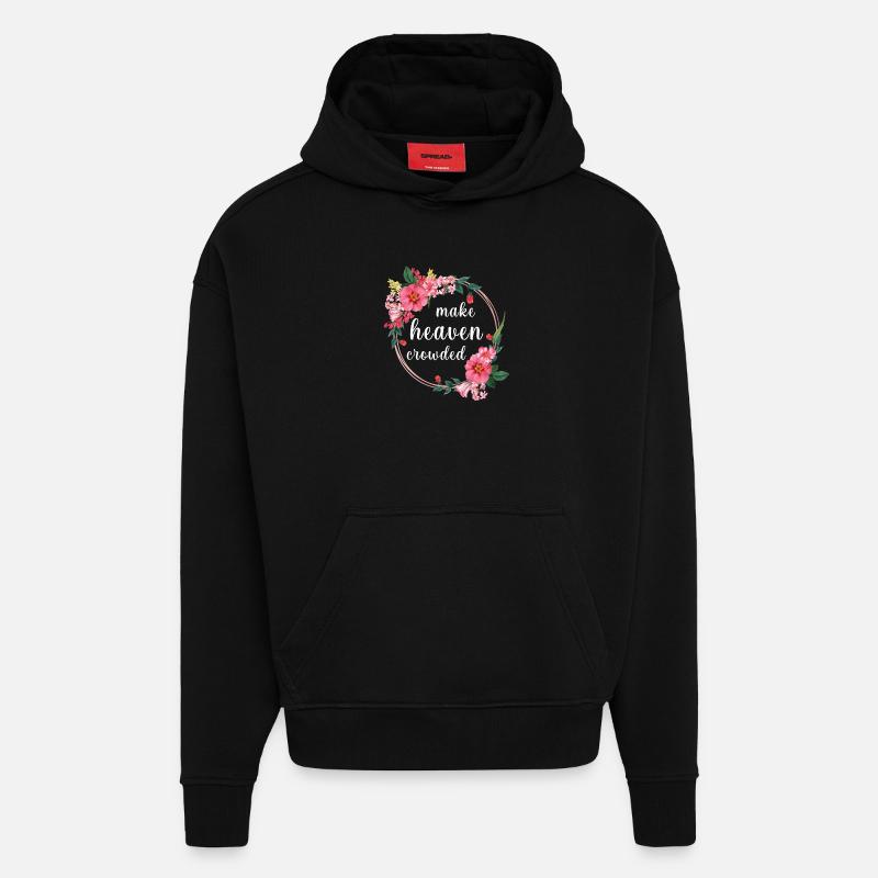 Make Heaven Crowded Glaube Blumen Design - Hoodie- made by SPREAD  - SOLID BLACK