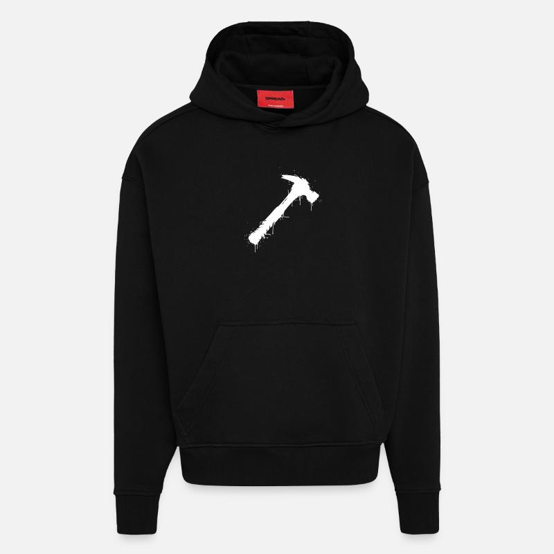 Hammer Werkzeug Graffiti Splatter Vektor - Hoodie- made by SPREAD - SOLID BLACK