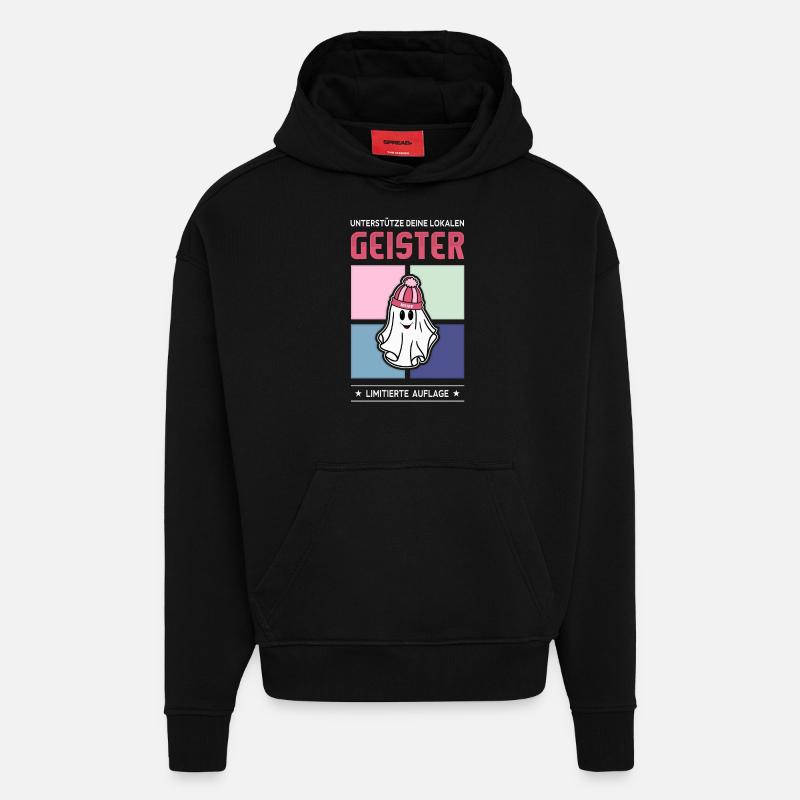Alcool - Sweat à capuche bio épais oversize fabriqué en UE - SOLID BLACK