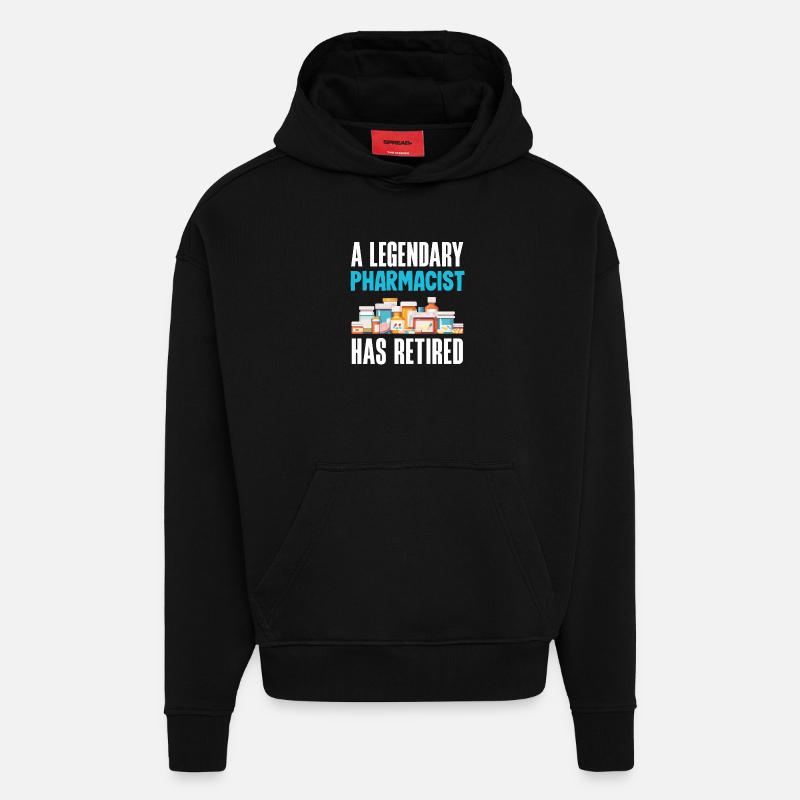 Pharmacien Technicien Pharmaceutique - Sweat à capuche bio épais oversize fabriqué en UE - SOLID BLACK