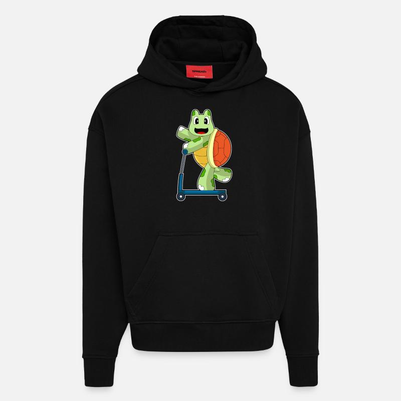 Turtle Roller - Sweat à capuche bio épais oversize fabriqué en UE - SOLID BLACK