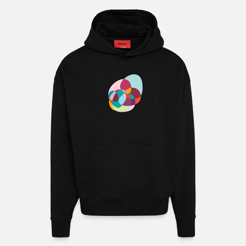 Verschlungene Farbkreise - Hoodie- made by SPREAD  - SOLID BLACK