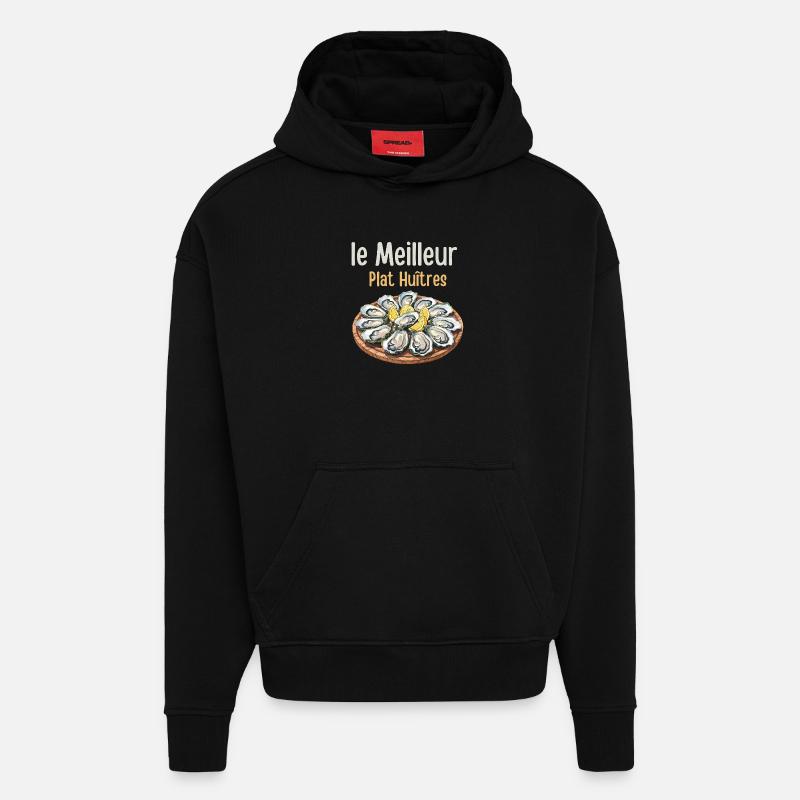 Die beste Austernplatte - Hoodie- made by SPREAD  - SOLID BLACK