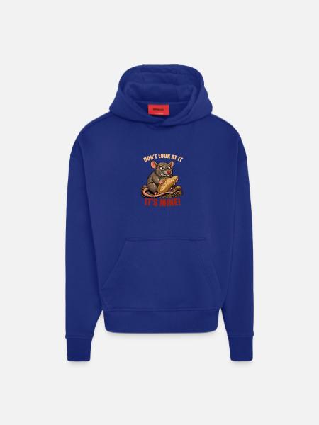 Clever rat steals bread - Hoodie- made by SPREAD  - SOLID BLACK