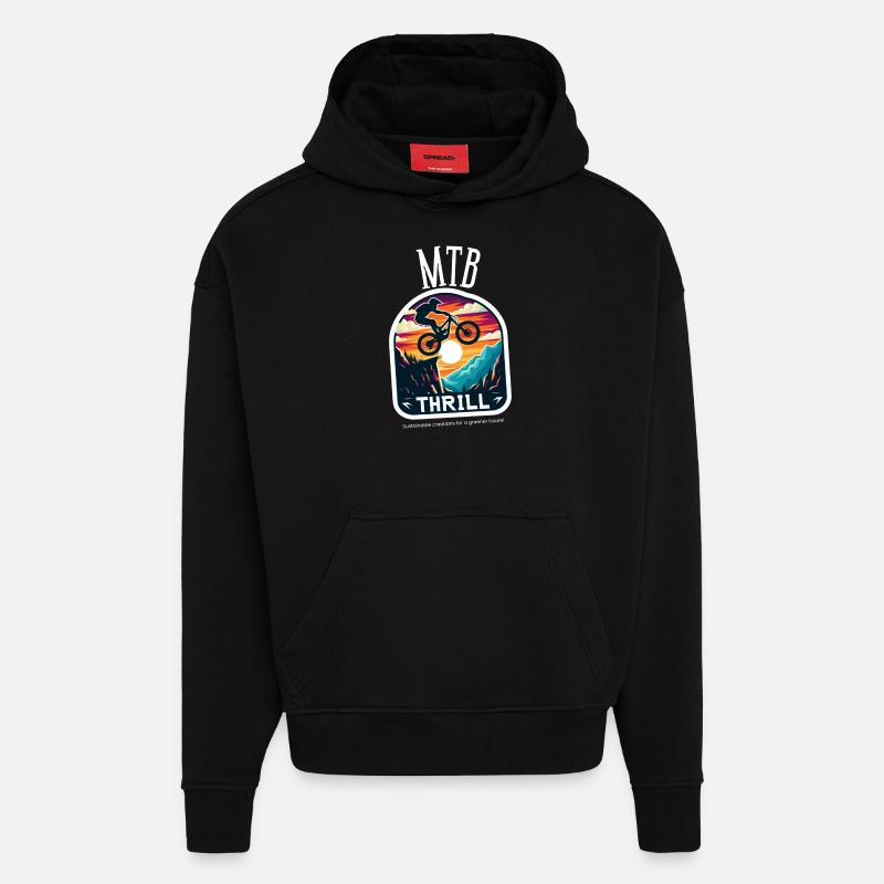 VTT Descente - Sweat à capuche bio épais oversize fabriqué en UE - SOLID BLACK
