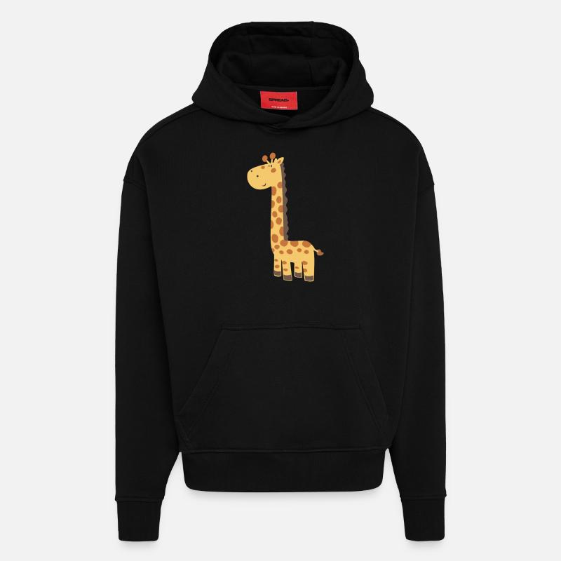 Giraffe - Hoodie- made by SPREAD  - SOLID BLACK
