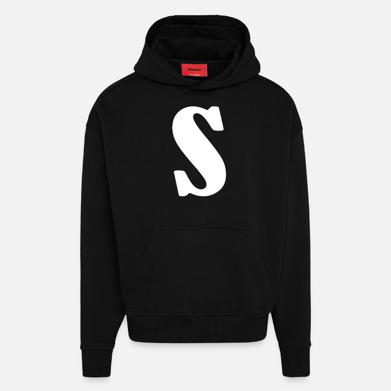 S - Sweat à capuche bio épais oversize fabriqué en UE - SOLID BLACK