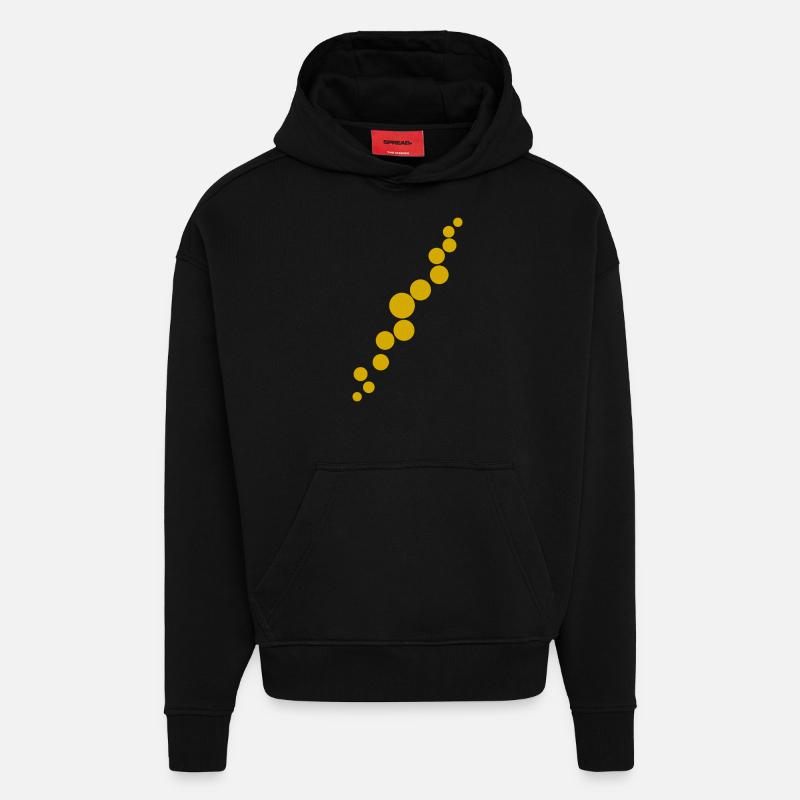Diagonale en or - Sweat à capuche bio épais oversize fabriqué en UE - SOLID BLACK