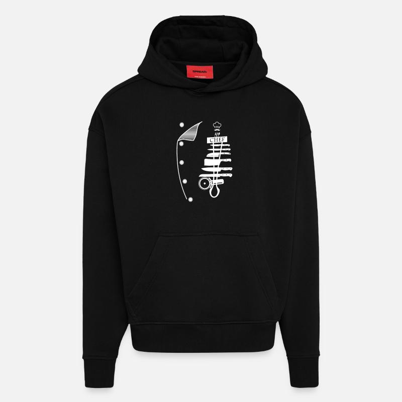 Cuire - Sweat à capuche bio épais oversize fabriqué en UE - SOLID BLACK