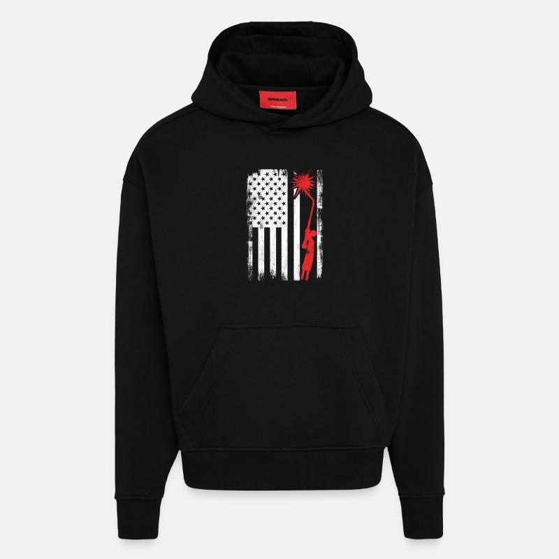 4. Juli USA Schweißen - Hoodie- made by SPREAD - SOLID BLACK