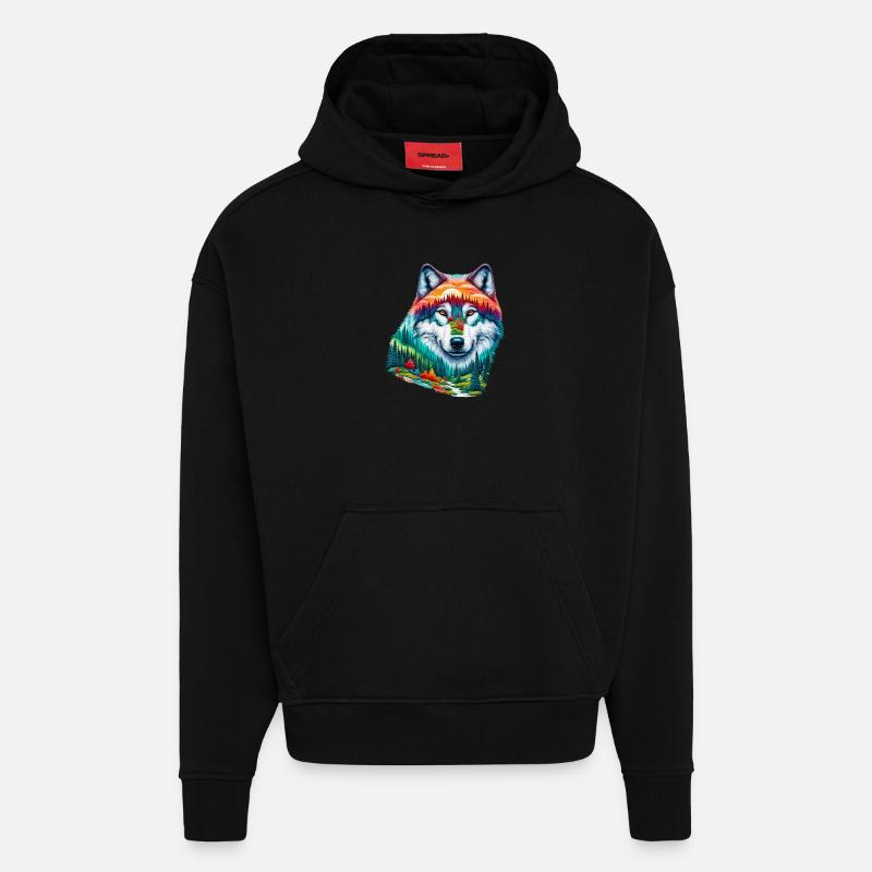 Loup - Sweat à capuche bio épais oversize fabriqué en UE - SOLID BLACK