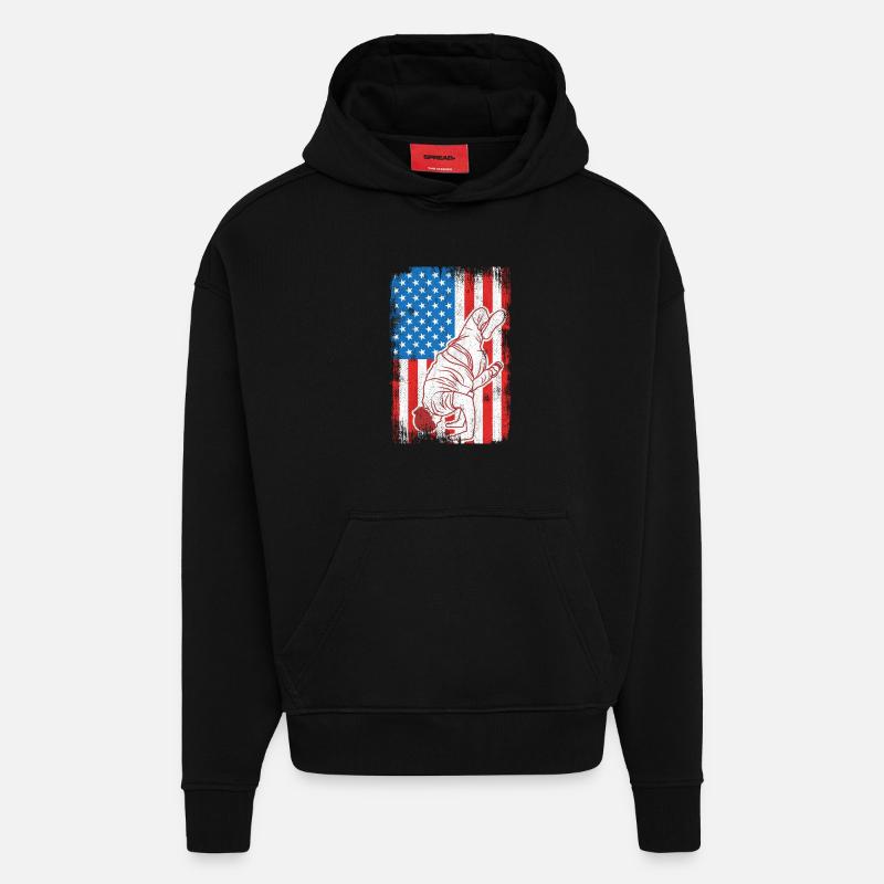 4. Juli USA Breakdance - Hoodie- made by SPREAD  - SOLID BLACK