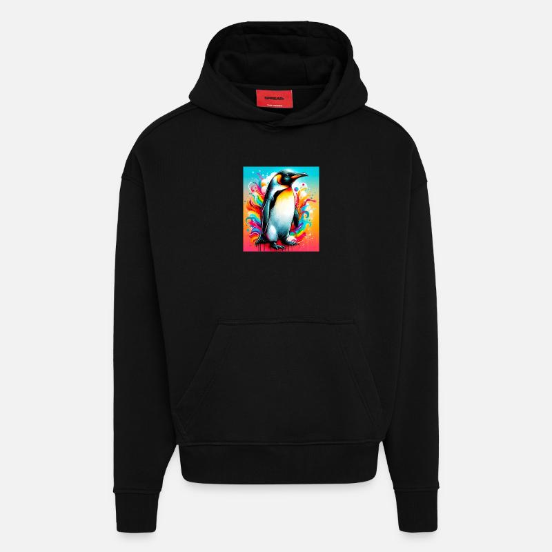 pingouin - Sweat à capuche bio épais oversize fabriqué en UE - SOLID BLACK