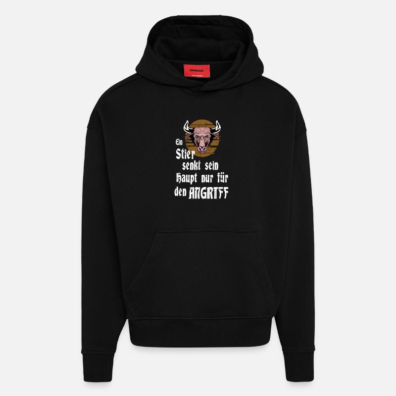 Ein Stier - Hoodie- made by SPREAD  - SOLID BLACK