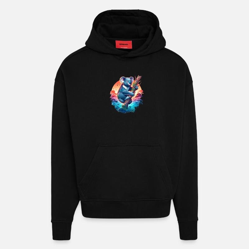 Koala - Sweat à capuche bio épais oversize fabriqué en UE - SOLID BLACK