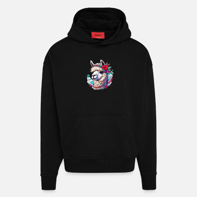 Alpaga - Sweat à capuche bio épais oversize fabriqué en UE - SOLID BLACK