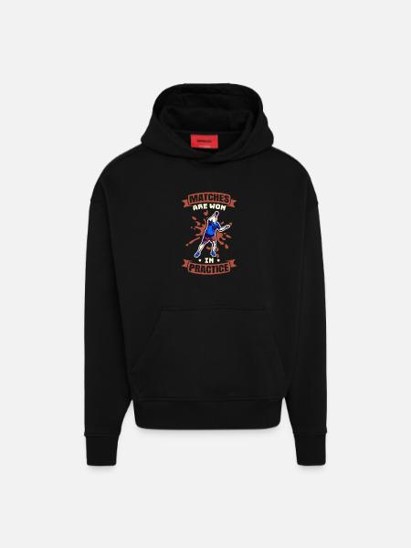 Games are won in practice - Hoodie- made by SPREAD - SOLID BLACK