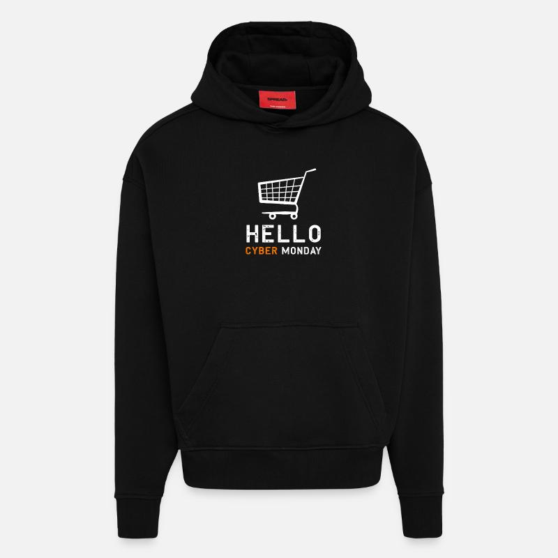Virée shopping du Cyber Monday - Sweat à capuche bio épais oversize fabriqué en UE - SOLID BLACK