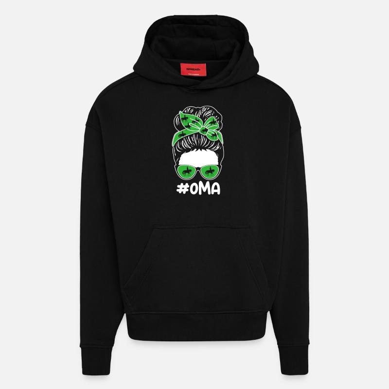 Monter à cheval - Sweat à capuche bio épais oversize fabriqué en UE - SOLID BLACK