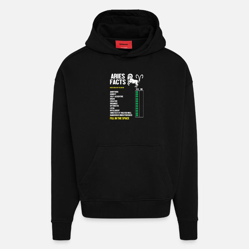 Sternzeichen Widder - Hoodie- made by SPREAD  - SOLID BLACK