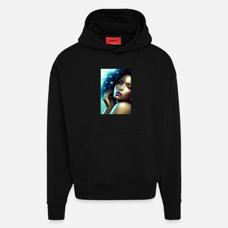 Beauté - Sweat à capuche bio épais oversize fabriqué en UE - SOLID BLACK