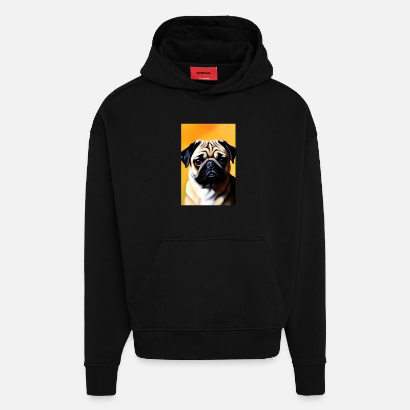 Mops Hund - Hoodie- made by SPREAD  - SOLID BLACK