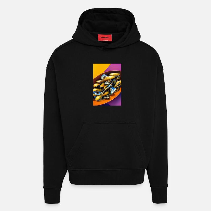 Muscheln - Hoodie- made by SPREAD  - SOLID BLACK