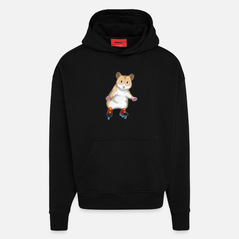 Hamster Inline skating Inline skates - Hoodie- made by SPREAD - SOLID BLACK