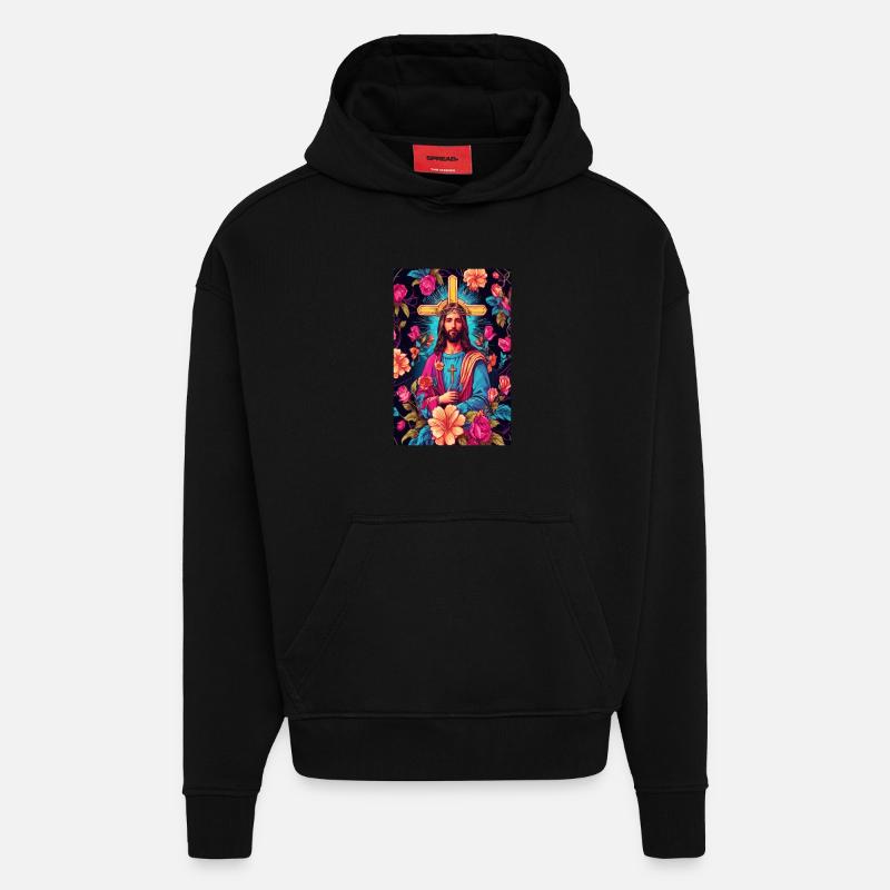 Mon Dieu - Sweat à capuche bio épais oversize fabriqué en UE - SOLID BLACK
