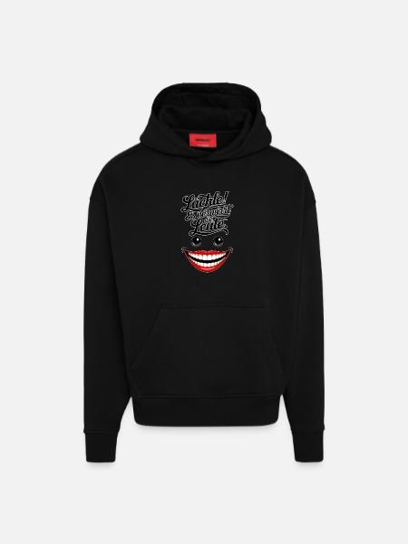 Always smiling - Hoodie- made by SPREAD  - SOLID BLACK