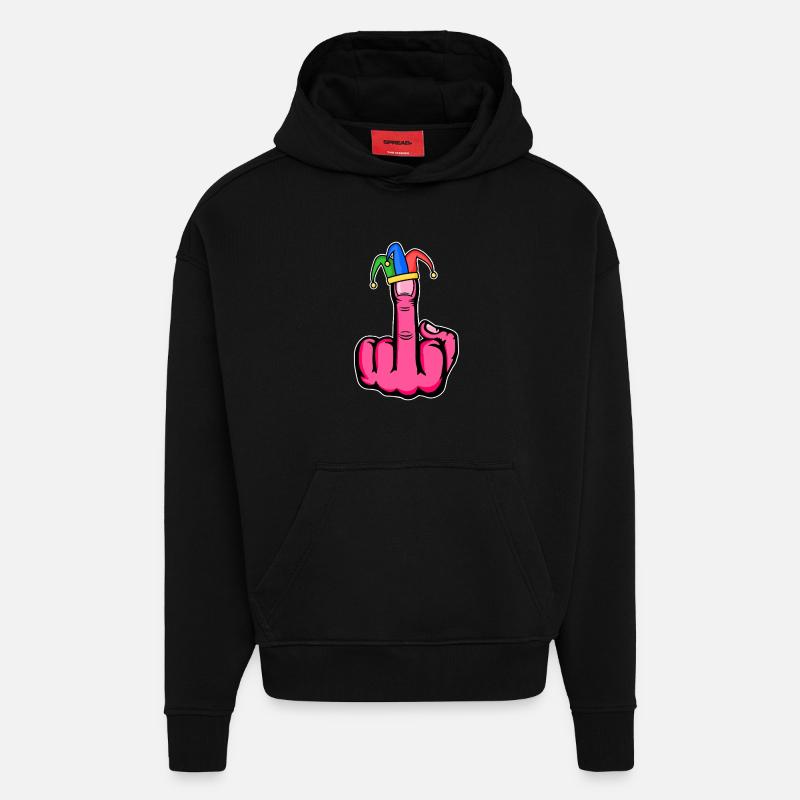 Majeur Stingerfinger Carnaval - Sweat à capuche bio épais oversize fabriqué en UE - SOLID BLACK