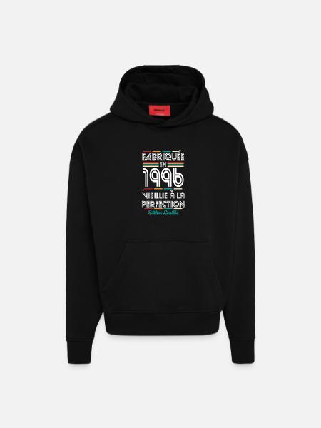 1996 – Made – Aged to perfection - Hoodie- made by SPREAD - SOLID BLACK