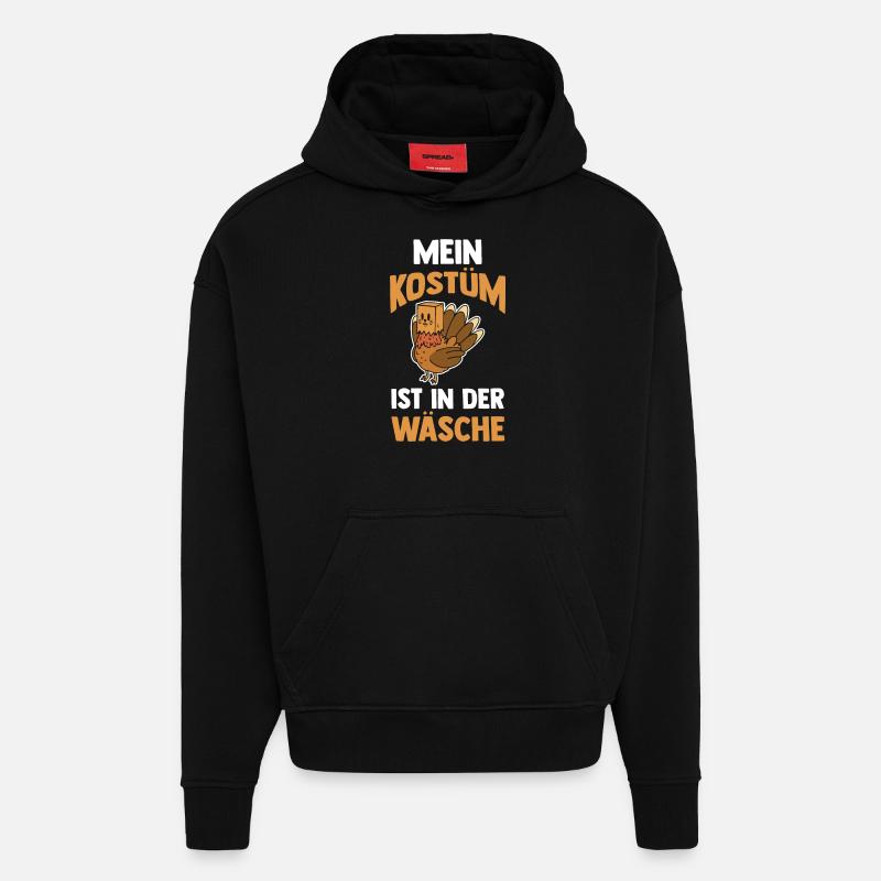 Costume de carnaval Carnaval - Sweat à capuche bio épais oversize fabriqué en UE - SOLID BLACK