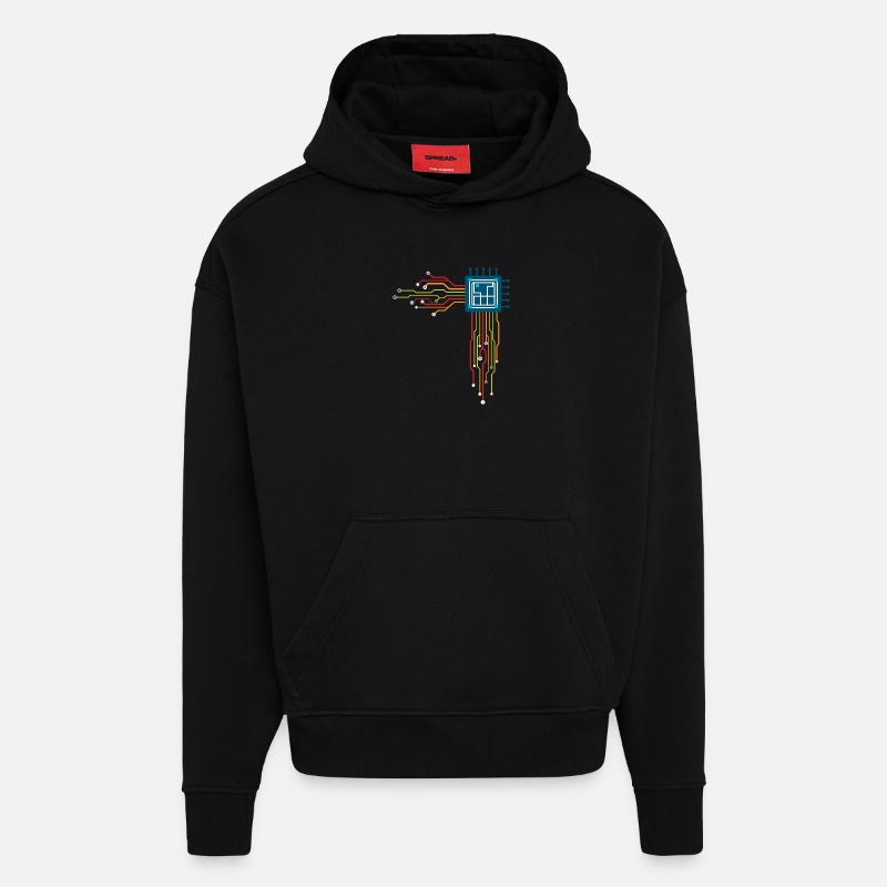 Computer chip - Creative illustration - Hoodie- made by SPREAD  - SOLID BLACK