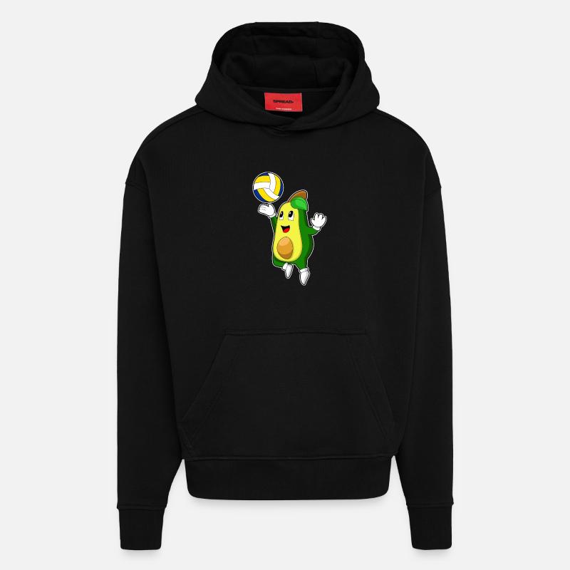 Avocat Volley-ball - Sweat à capuche bio épais oversize fabriqué en UE - SOLID BLACK