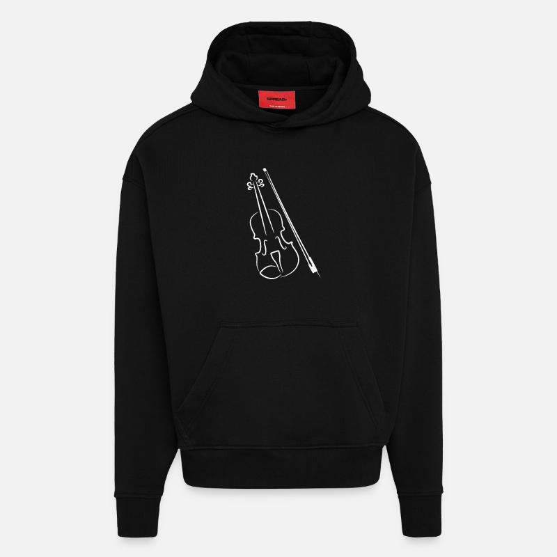 Archet de violon - Sweat à capuche bio épais oversize fabriqué en UE - SOLID BLACK