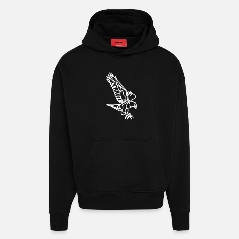Weißer Adler im Flug - Hoodie- made by SPREAD  - SOLID BLACK