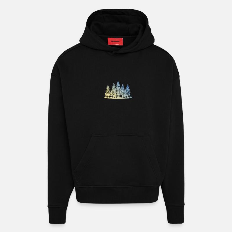 Wald Bäume - Hoodie- made by SPREAD  - SOLID BLACK
