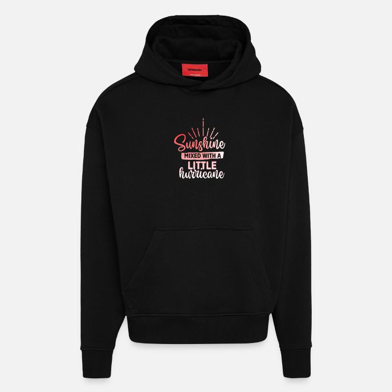 Soleil mélangé à un ouragan - Sweat à capuche bio épais oversize fabriqué en UE - SOLID BLACK