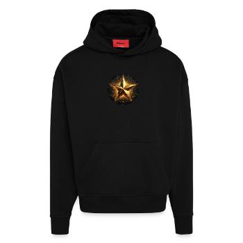 Stern funkeln gold Galaxie - Hoodie- made by SPREAD  - SOLID BLACK - Vorne
