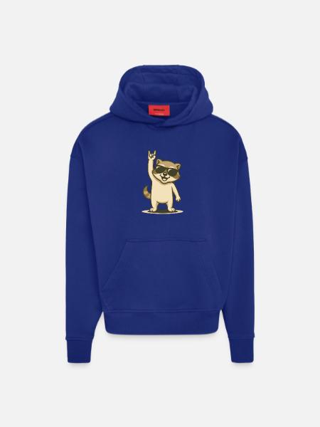 Bébé Rock’n’Raccoon - Sweat à capuche bio épais oversize fabriqué en UE - SOLID BLACK