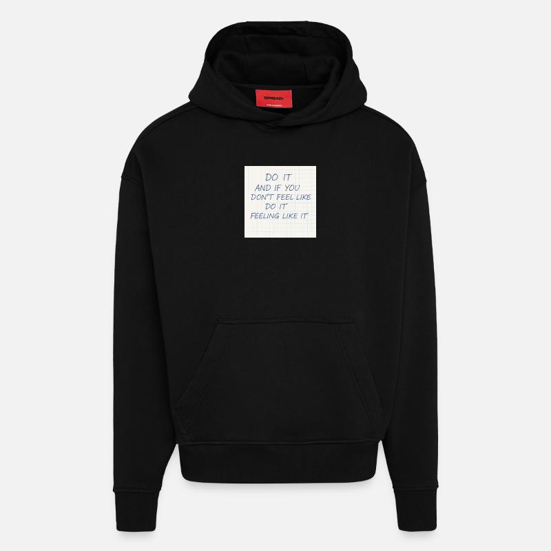 13Faites-le - Sweat à capuche bio épais oversize fabriqué en UE - SOLID BLACK