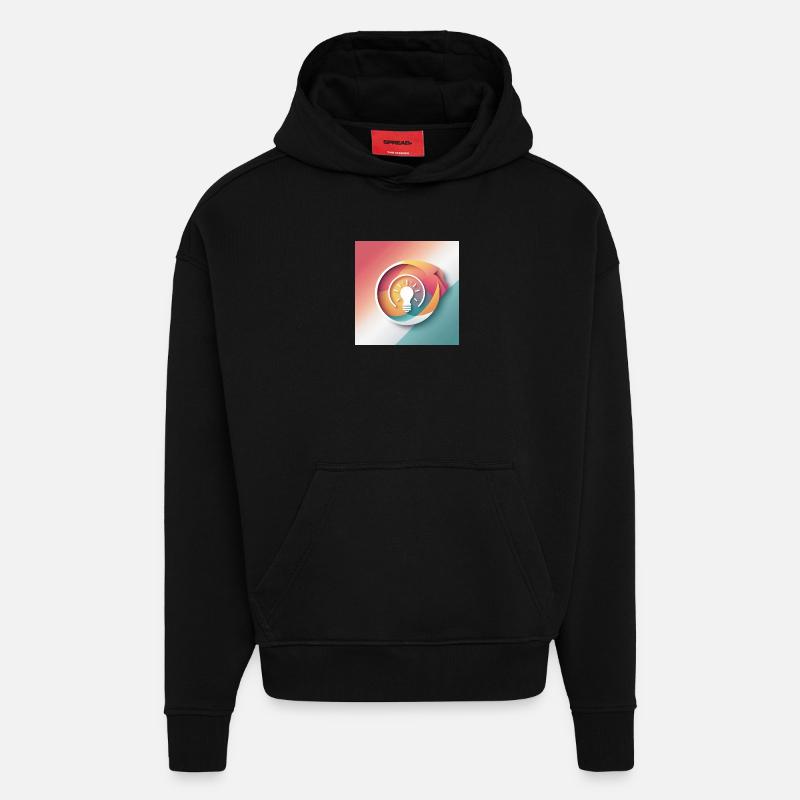 Illustration de créativité abstraite - Sweat à capuche bio épais oversize fabriqué en UE - SOLID BLACK