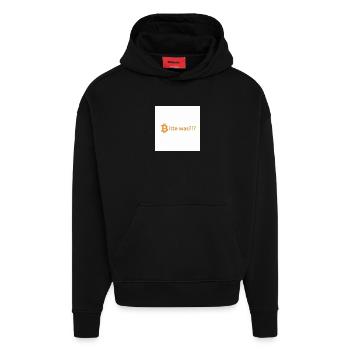 Bitte was?!? Bitcoin Orange - Hoodie- made by SPREAD  - SOLID BLACK - Vorne