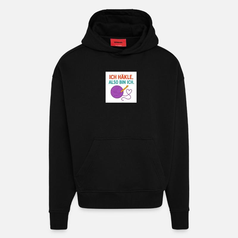 Ich häkle, also bin ich - Hoodie- made by SPREAD  - SOLID BLACK