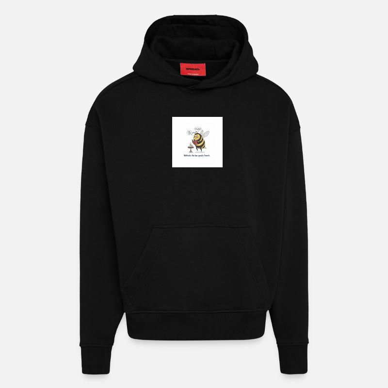 Bee apprend le français : Méthinks - Sweat à capuche bio épais oversize fabriqué en UE - SOLID BLACK