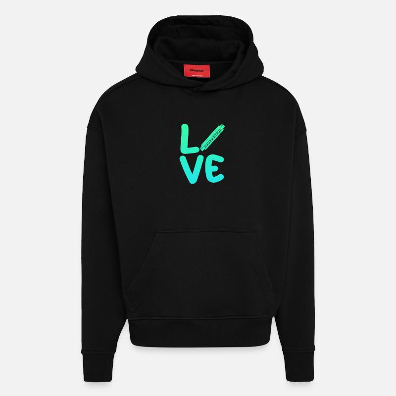 Harmonica Harmonica - Sweat à capuche bio épais oversize fabriqué en UE - SOLID BLACK