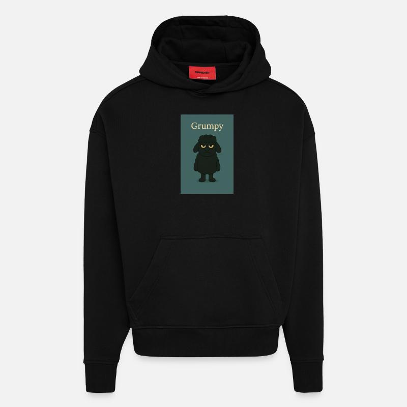 Grumpy - Hoodie- made by SPREAD  - SOLID BLACK