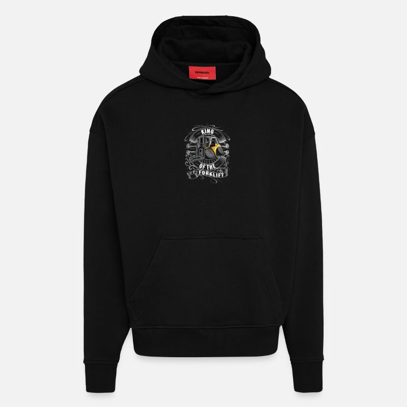 Roi du chariot élévateur - Sweat à capuche bio épais oversize fabriqué en UE - SOLID BLACK